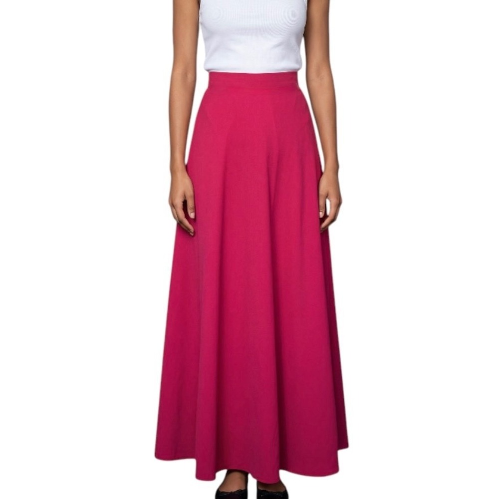 HTF VINTAGE Vanity Fair Red Velour/Velvet Maxi Skirt 27"Waist S/M/12 Party